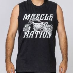 Muscle Nation Mens Vintage Tank - Motorbike