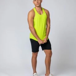 Muscle Nation Y Back Singlet - Acid Lime Mens