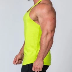 Muscle Nation Y Back Singlet - Acid Lime Mens