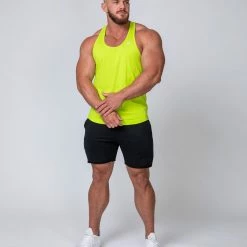Muscle Nation Y Back Singlet - Acid Lime Mens