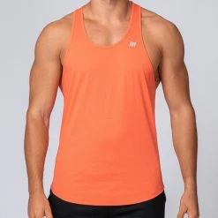 Muscle Nation Y Back Singlet - Hot Coral Mens