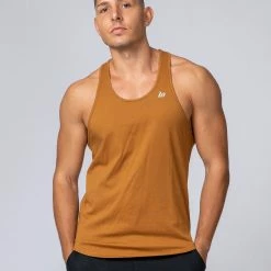 Muscle Nation Y Back Singlet - Latte Mens