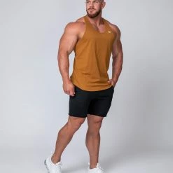 Muscle Nation Y Back Singlet - Latte Mens