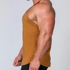 New ✔️ Muscle Nation Y Back Singlet - Latte Mens 🤩 14 Muscle Nation Y Back Singlet - Latte Mens