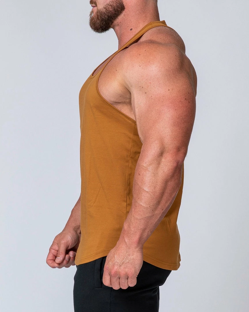 New ✔️ Muscle Nation Y Back Singlet - Latte Mens 🤩 7 Muscle Nation Y Back Singlet - Latte Mens