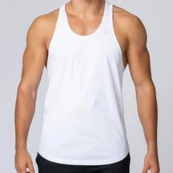 Discount ⭐ Muscle Nation Y Back Singlet - White ✔️ 16 Muscle Nation Y Back Singlet - White