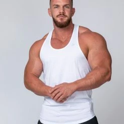 Discount ⭐ Muscle Nation Y Back Singlet - White ✔️ 17 Muscle Nation Y Back Singlet - White