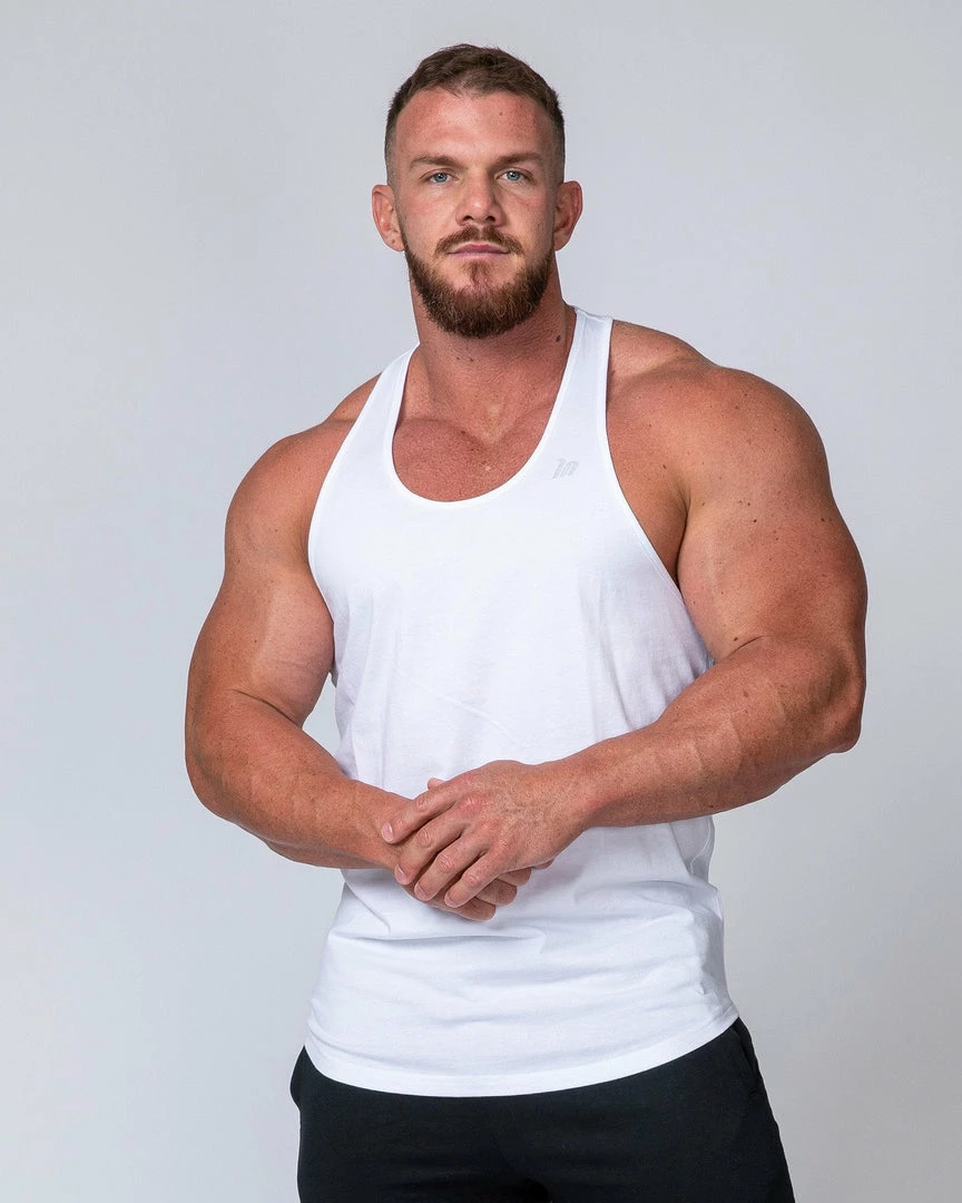 Discount ⭐ Muscle Nation Y Back Singlet - White ✔️ 10 Muscle Nation Y Back Singlet - White