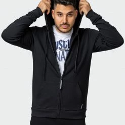 Muscle Nation Athletica Zip Up Hoodie - Black