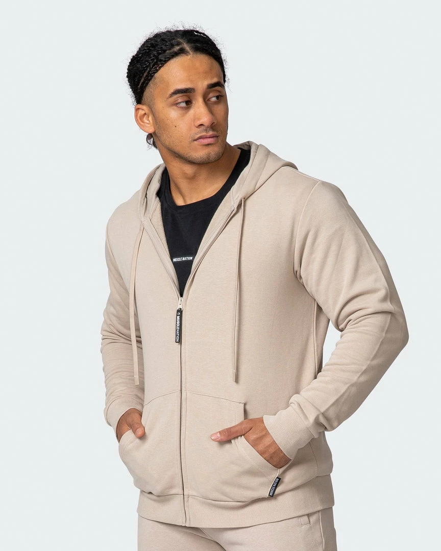 Hot Sale โ Muscle Nation Zip Up Hoodie - Bone ๐ 4 Muscle Nation Zip Up Hoodie - Bone