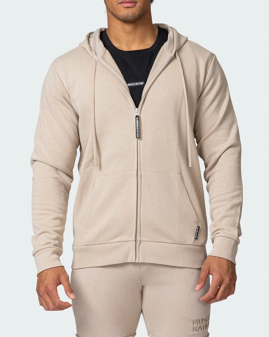 Hot Sale โ Muscle Nation Zip Up Hoodie - Bone ๐ 5 Muscle Nation Zip Up Hoodie - Bone