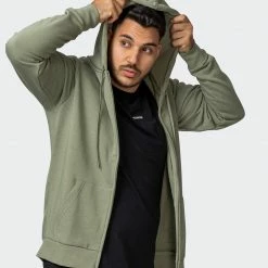 Muscle Nation Zip Up Hoodie - Sage Green Athletica