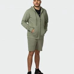 Muscle Nation Zip Up Hoodie - Sage Green Athletica