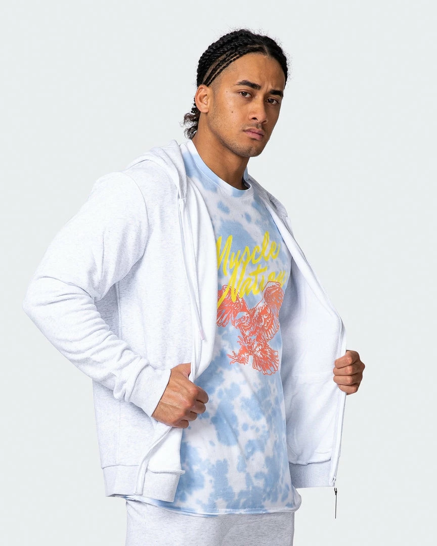 Cheap ๐ Muscle Nation Zip Up Hoodie - White Marl Athletica ๐ 3 Muscle Nation Zip Up Hoodie - White Marl Athletica