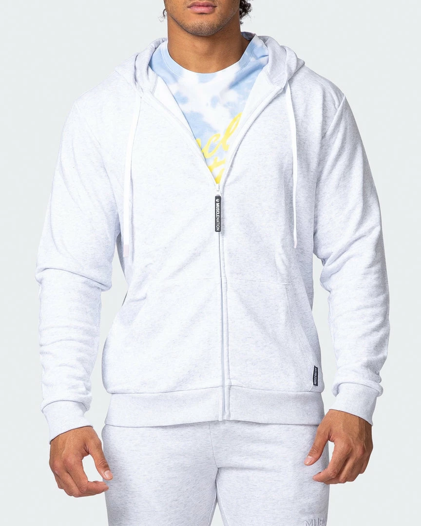 Cheap ๐ Muscle Nation Zip Up Hoodie - White Marl Athletica ๐ 4 Muscle Nation Zip Up Hoodie - White Marl Athletica