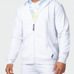 Cheap ๐ Muscle Nation Zip Up Hoodie - White Marl Athletica ๐ 13 Muscle Nation Zip Up Hoodie - White Marl Athletica