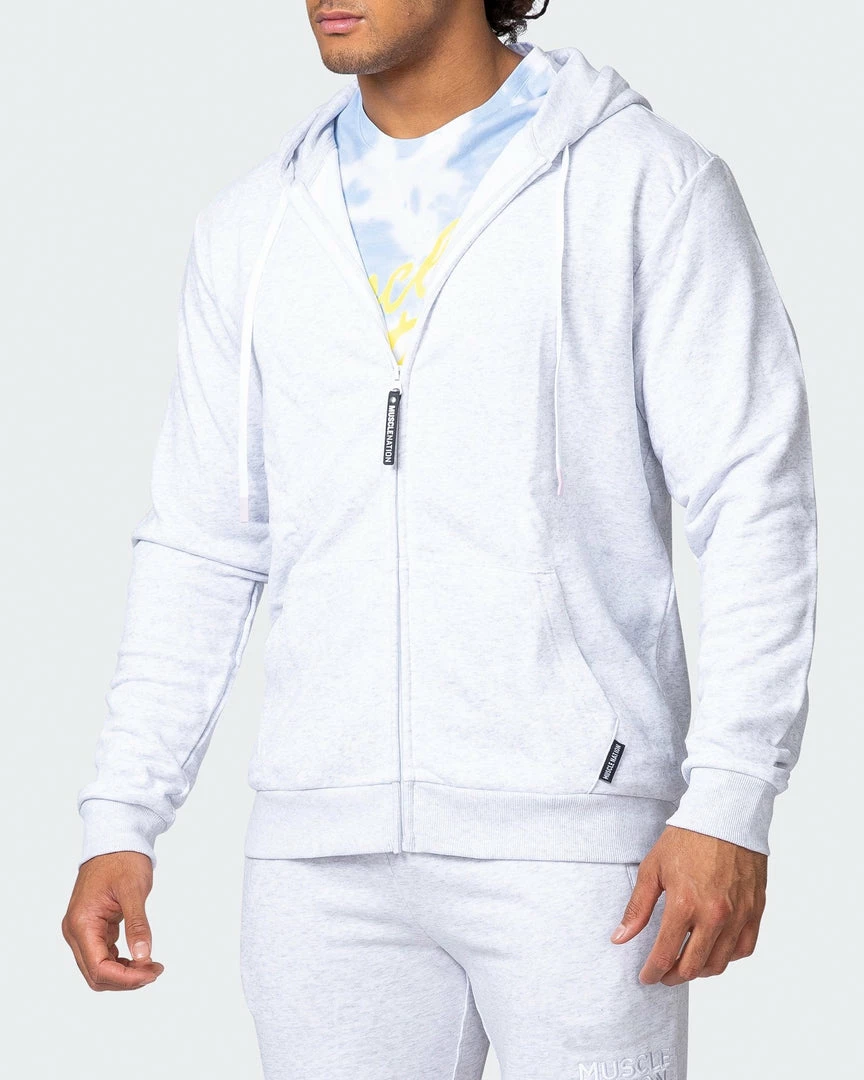 Cheap ๐ Muscle Nation Zip Up Hoodie - White Marl Athletica ๐ 5 Muscle Nation Zip Up Hoodie - White Marl Athletica