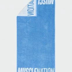 Muscle Nation MN Gym Towel (Large) - Arctic Blue/White