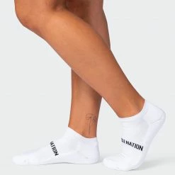 Muscle Nation MN Unisex Ankle Socks 2 Pack - White