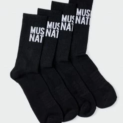Muscle Nation 30% EOFY SALE MN Unisex Crew Socks 2 Pack - Black