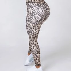 Muscle Nation Non Scrunch Motion Full Length Leggings - Yellow Leopard