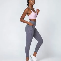 Muscle Nation Motion Pocket Ankle Length - Sleet Grey Non Scrunch
