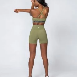 Muscle Nation Non Scrunch Motion Pocket Bike Shorts - Olive