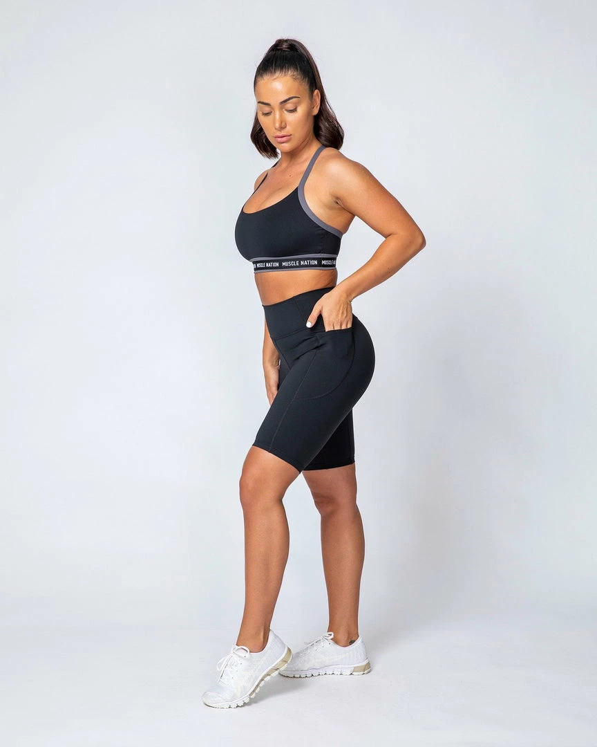 Brand new ๐ฏ Muscle Nation Motion Pocket Referee Shorts - Black Non Scrunch ๐ 10 Muscle Nation Motion Pocket Referee Shorts - Black Non Scrunch