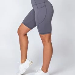 Muscle Nation Non Scrunch Motion Pocket Referee Shorts - Sleet Grey