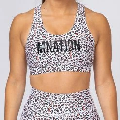 Muscle Nation Womens Motion Sculpt Bra - Micro Leopard