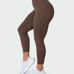 Muscle Nation Signature Scrunch 7/8 Leggings - Chocolate Mini Cheetah Print Welcome To The Club