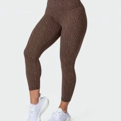 Muscle Nation Signature Scrunch 7/8 Leggings - Chocolate Mini Cheetah Print Welcome To The Club