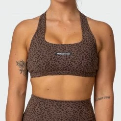 Muscle Nation Flex Bra - Chocolate Mini Cheetah Print