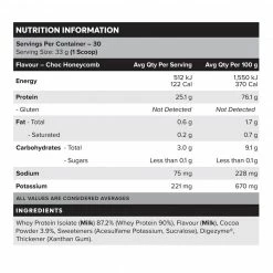 Muscle Nation WHEY Protein Isolate - Choc Honeycomb - 30 Serves 30% EOFY SALE
