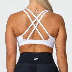 Muscle Nation Welcome To The Club All-Star Deep V Bra - White