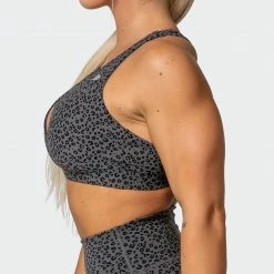 New ๐ Muscle Nation All-Star Deep V Bra - Monochrome Mini Cheetah Print โญ 12 Muscle Nation All-Star Deep V Bra - Monochrome Mini Cheetah Print