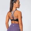Muscle Nation Pump Up Bra - Black W/ Multi Purple