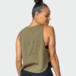 Muscle Nation Recovery Tank - Dark Olive Womens