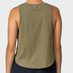 Muscle Nation Recovery Tank - Dark Olive Womens