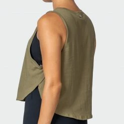 Muscle Nation Recovery Tank - Dark Olive Womens