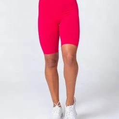 Muscle Nation Signature Referee Length High Waist Scrunch - Hot Pink