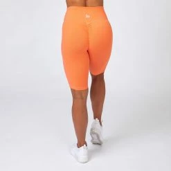 Muscle Nation Signature Referee Length High Waist Scrunch - Orange Sherbet Scrunch Bum