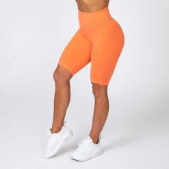 Muscle Nation Signature Referee Length High Waist Scrunch - Orange Sherbet Scrunch Bum