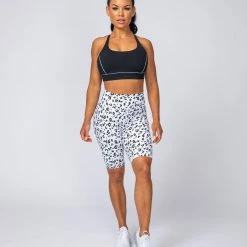Muscle Nation Signature Referee Length High Waist Scrunch - Snow Leopard Scrunch Bum