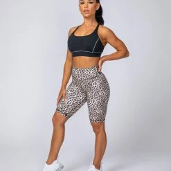 Muscle Nation 30% EOFY SALE Signature Referee Length High Waist Scrunch - Yellow Leopard