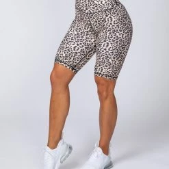 Muscle Nation 30% EOFY SALE Signature Referee Length High Waist Scrunch - Yellow Leopard