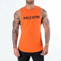 Muscle Nation Womens Retro Tank - Orange