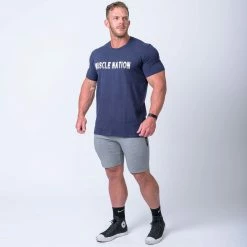 Muscle Nation Retro Tee - Navy Mens