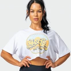 Promo ๐ Muscle Nation ๐ฉ Womens Retro Vibes Cropped Vintage Tee - Washed White ๐ 17 Muscle Nation Womens Retro Vibes Cropped Vintage Tee - Washed White