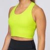 Muscle Nation Womens Ribbed Cropped Tank - Acid Lime